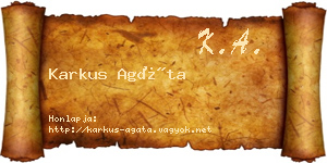 Karkus Agáta névjegykártya